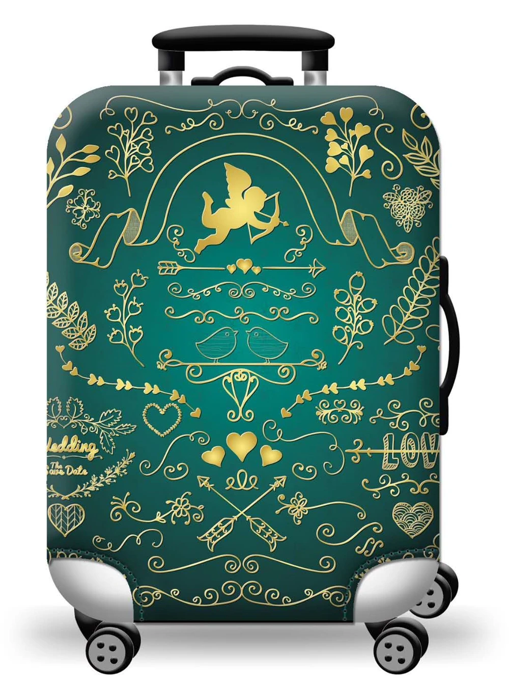 Stylish 3D Floral Spandex Luggage Cover Ready Stock XL Dustproof Protective Suitcase Cover Mainly Made Neoprene Polyester Fabric