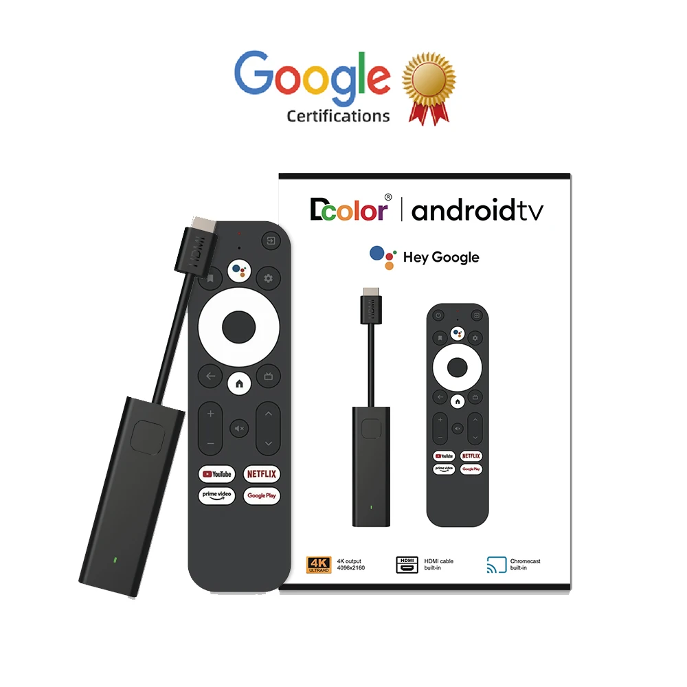 Новый дизайн премиум S905Y4 DCOLOR GD1 пульт дистанционного управления 4K Smart Tv Stick с сертификацией google