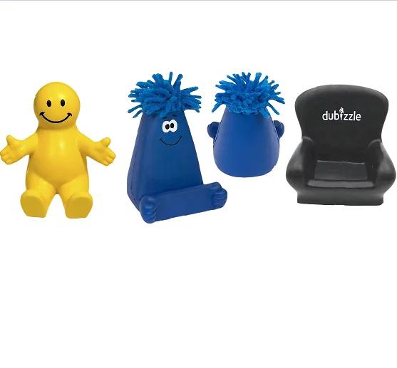 Custom Logo Sofa Stress Ball Moptopper Phone Stand PU Foam Antistress Mop Toppers Stress Reliever Phone Holder