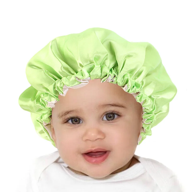 kids bonnets stain custom logo baby bonnets silk stain bonnet hats for babies