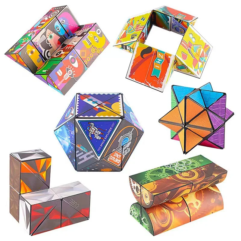 Infinity Cube Magic Fidget Toys Adults Decompression Toy for Children Puzzle Antistress Unlimited Shape Cognitive Gifts for Kids