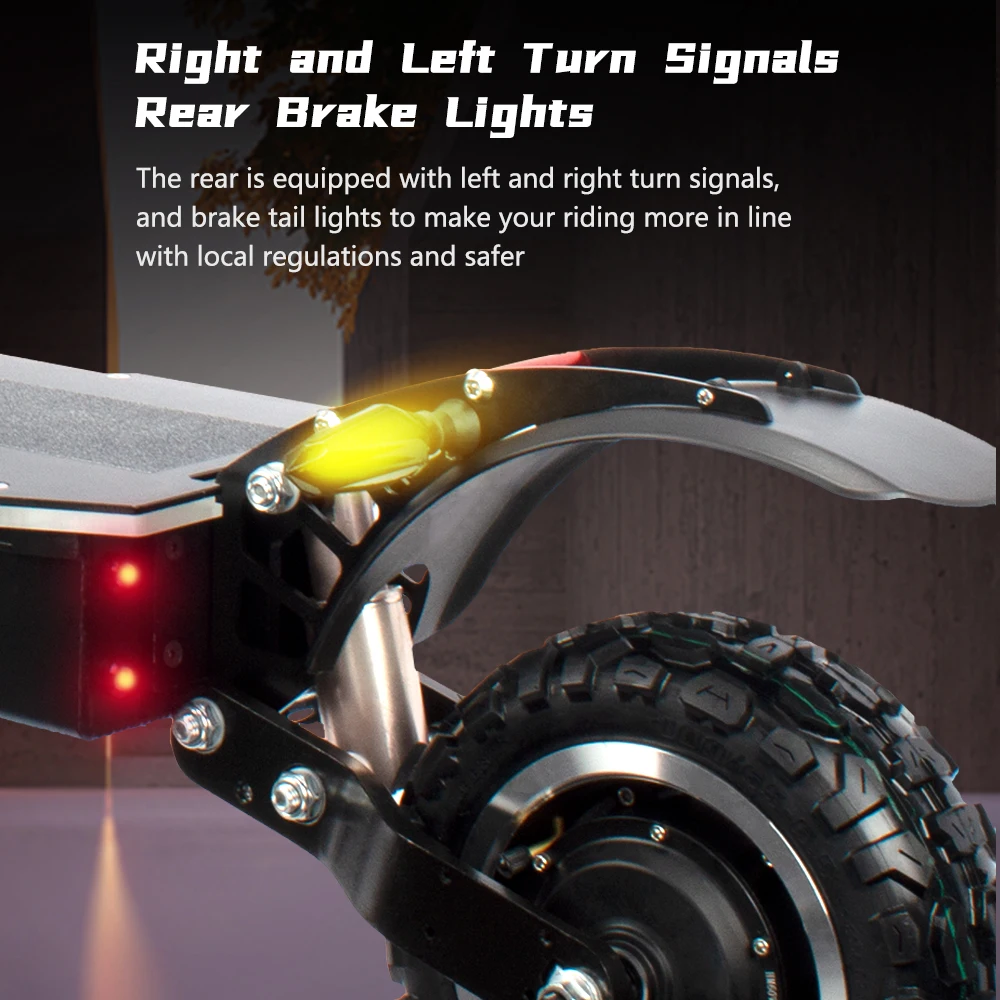 Offroad Scooter Electric U7 Light Height Adjustable 11inch Fat Tire Electric Scooter Dual Motor 6000W 60V