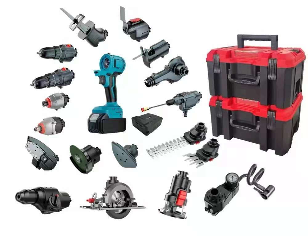 Wholesale combination 18 PCS Tool Head Power Tools Combo Kit Set Electric Drill Jig Saw Sander Reciprocating SawTool Series