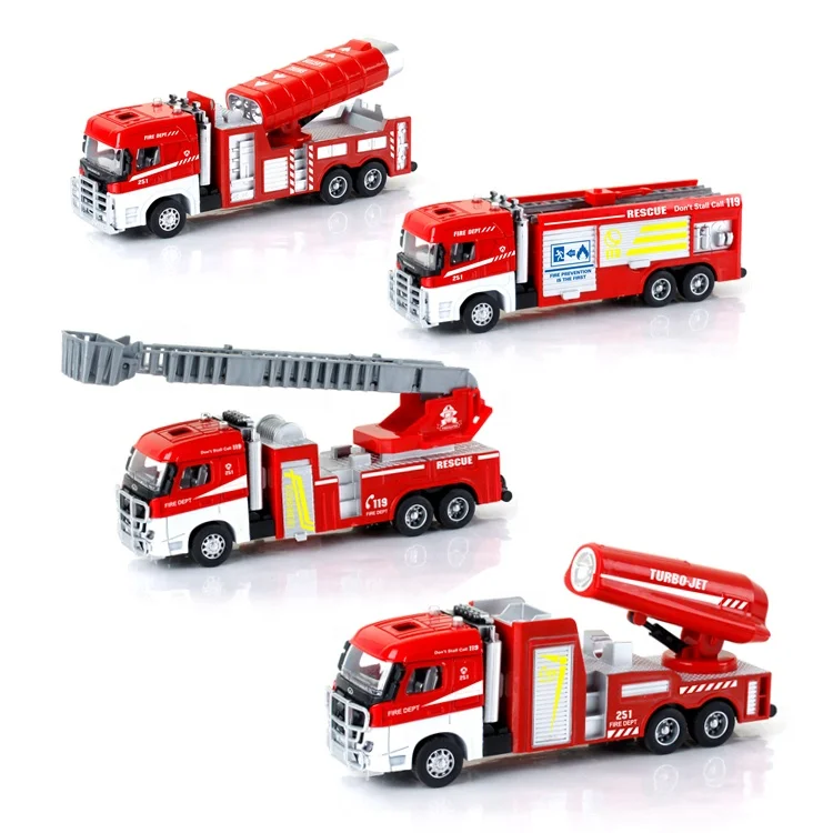 Annbelle 1:60 литой тянуть обратно пожарные машины инженерных грузовик 4 вида конструкций ассорти lightingsound Лидер продаж