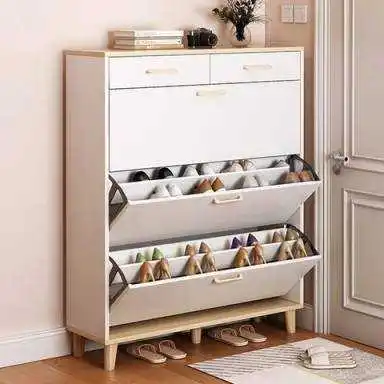 Modern Fashion Wooden 2 drawers Shoe Cabinet with 3 doors Luxury Storage Shoe cabinet for 24 Pair Shoe Cabinet