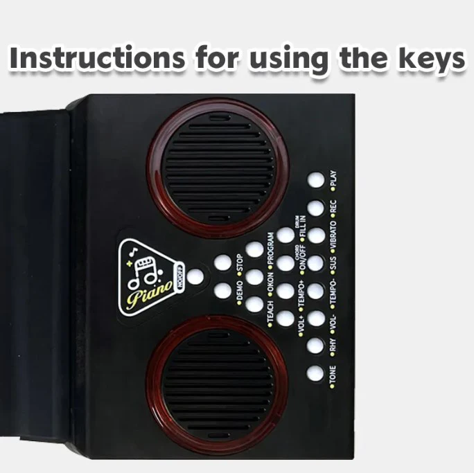 25Keys Portable Electric Soft Keyboard Waterproof Musical Play Mat Instrument Rainbow Flexible Roll Up Piano For Kid