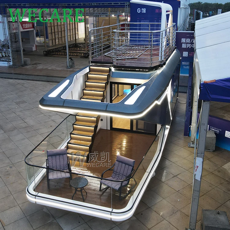 Outdoor Capsule House Commercial Space Airship Pod Prefab House Under 20k Prefab Houses 3 Bedrooms Luxury Vessel Home