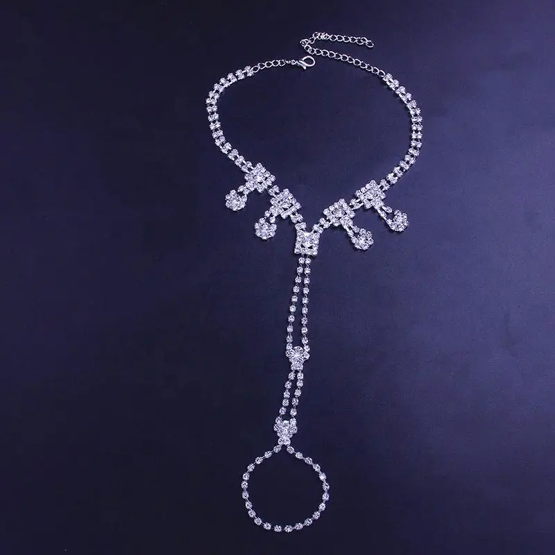 High Quality Vintage Luxury Fashion Fine Jewelry Anklet Bracelet Foot Jewelry for Woman Barefoot Diamond Anklet Toe Rings