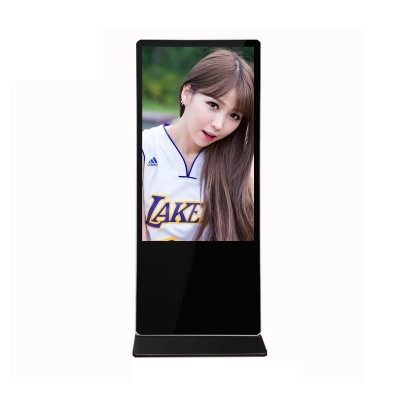 
55 inch 2K indoor portable mobile floor standing LCD Infrared touch screen advertising kiosk digital signage displays 