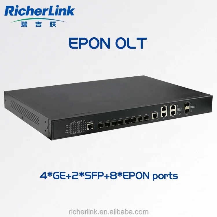 Поставщик из Китая внутреннее устройство OLT RL8008EN которое обеспечивает 8 потоковых портов 1000M PON решение FTTH EPON 8PON порты 1U