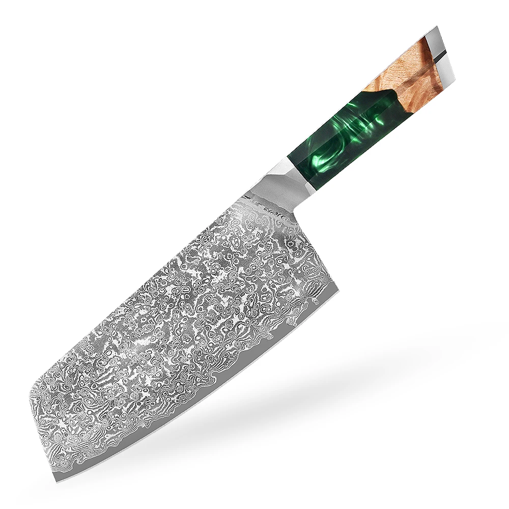 8inch Japanese Stainless VG10 Damascus Steel Professional Chef Kitchen Meat Cleaver Cutting Knife