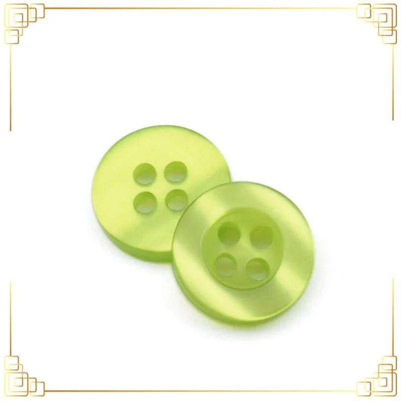 Polishing Resin Buttons For Shirt Coat Cloth Pant 14L16L Watermelon Round Shirt Button 4holes Eco-friendly Pearl Resin Button
