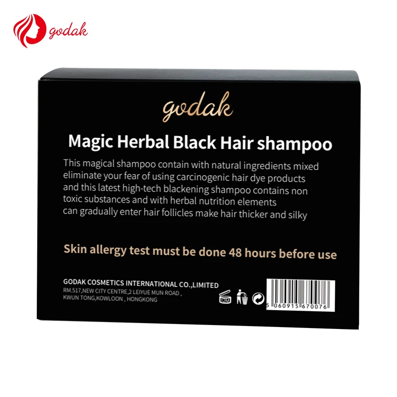 OEM Salon Language  Black  Shampoo Permanently Ammonia Free Herbal Black Silky Hair Color Chart