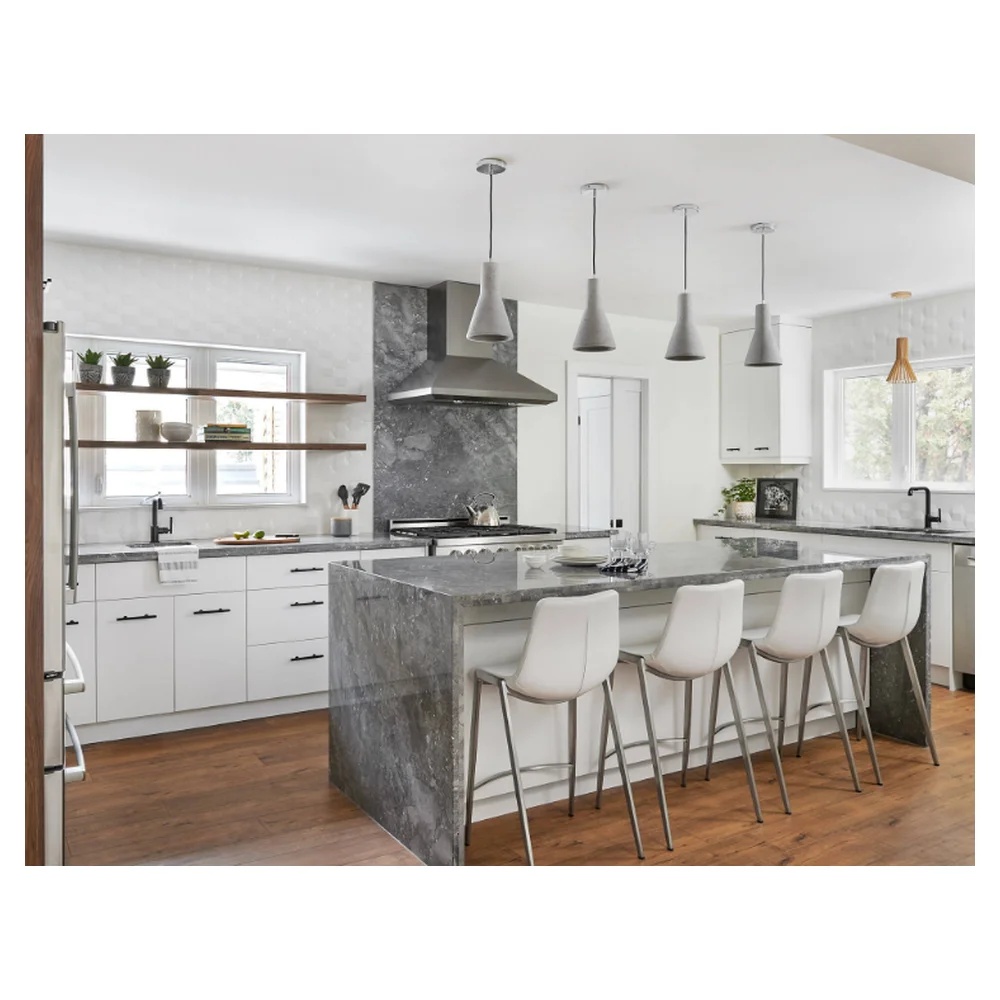 2024 Black Modern Kitchen Design Full Set Home Kitchen Designs Cabinets for Kitchen Modern Made in China