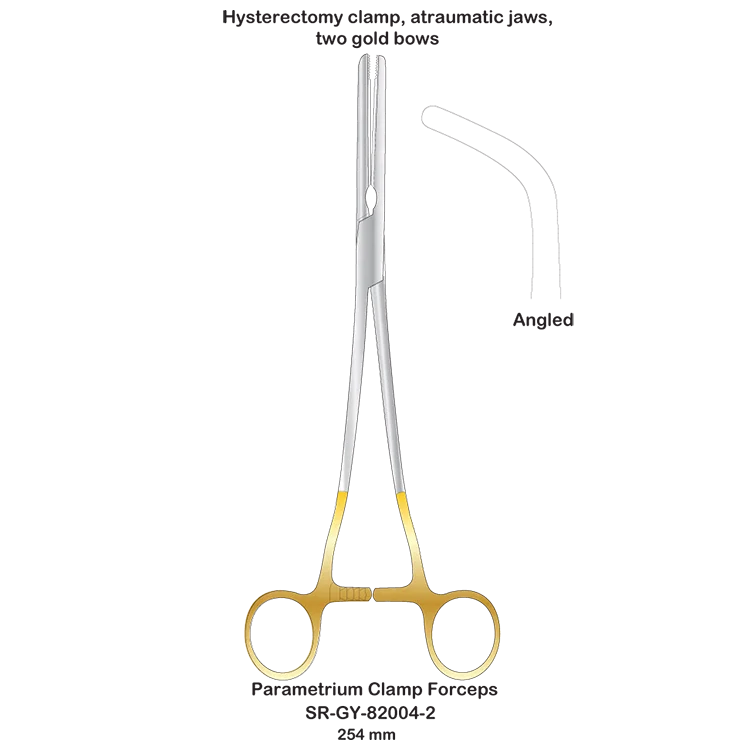 Parametrium Clamp Forceps angled  gynecology  instruments guantes quirurgicos