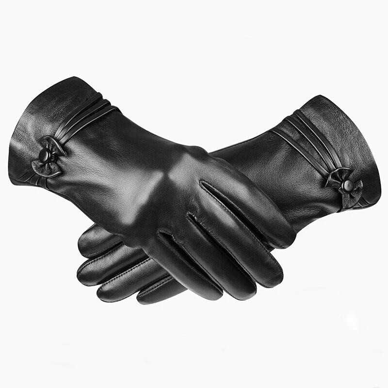 Custom  fashion ladies winter wear dressing touch screen genuine leather gloves
