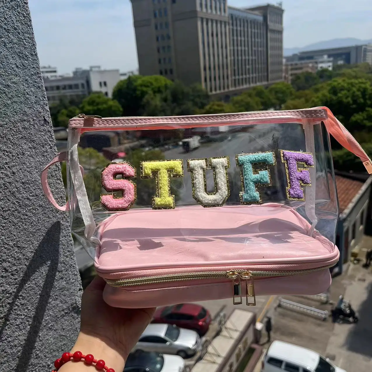 Оптовая продажа, водонепроницаемая шенильная вышивка, нашивка, косметичка, Лидер продаж, прозрачная дорожная косметичка из ПВХ