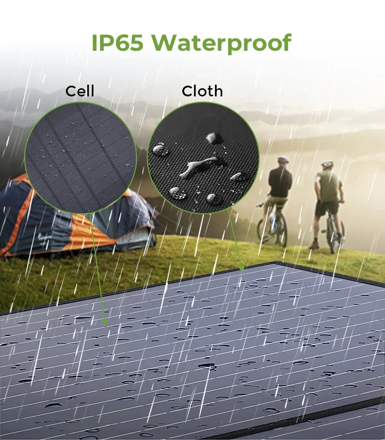 Outdoor camping portable folding panels solar kits 60w sun power solar generator solar panel foldable 60w Power Pack bag