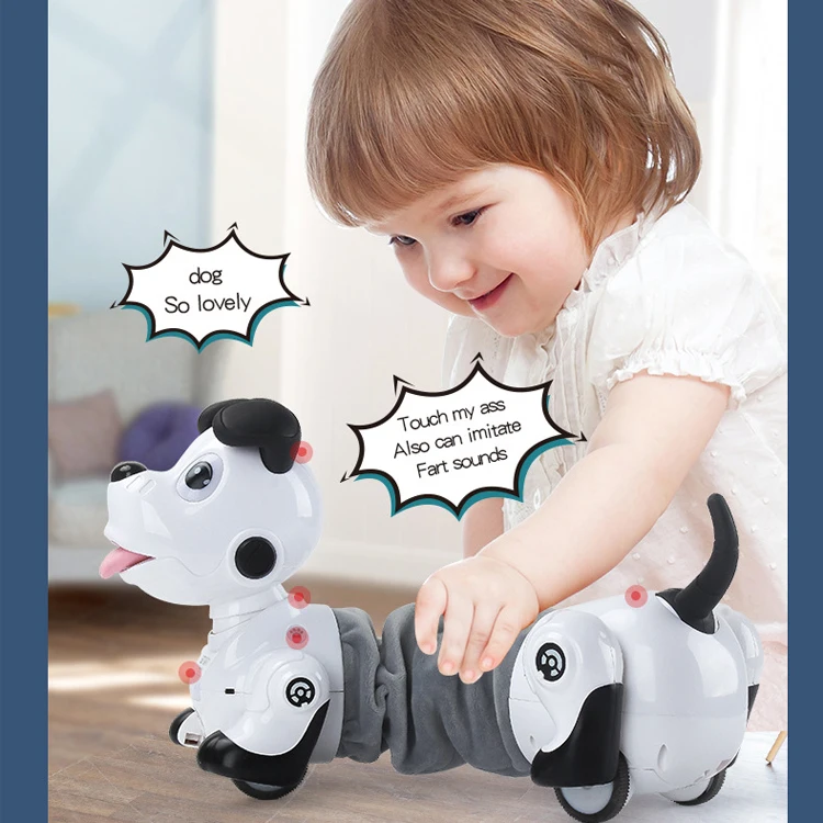 Education Simulation Electric Intelligent RC Animal with Infrared Ray Remote Control Cartoon Cute Robot Dog Pet Toy For Kids