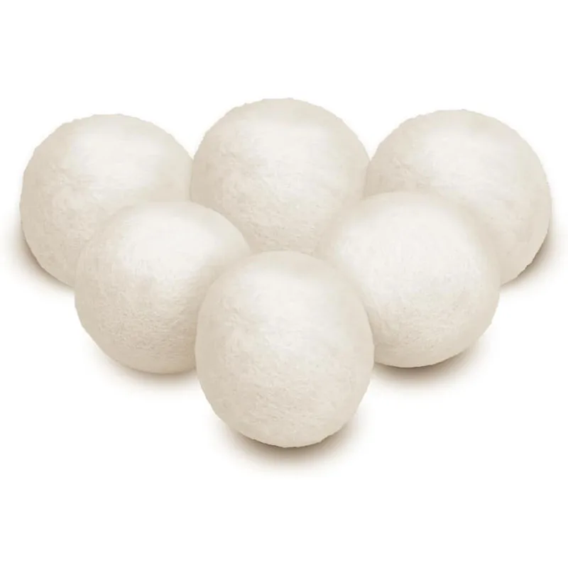6-Pack Reusable Wool Dryer Balls Organic Felt Laundry Cleaner from New Zealand Wool Dryer Ball Features Cleaning
