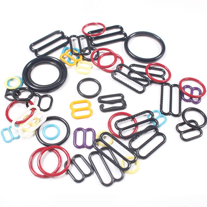 Lingerie adjustment plastic strap colored bra ring slider clips clasp hooks buckle for swimwear accessories