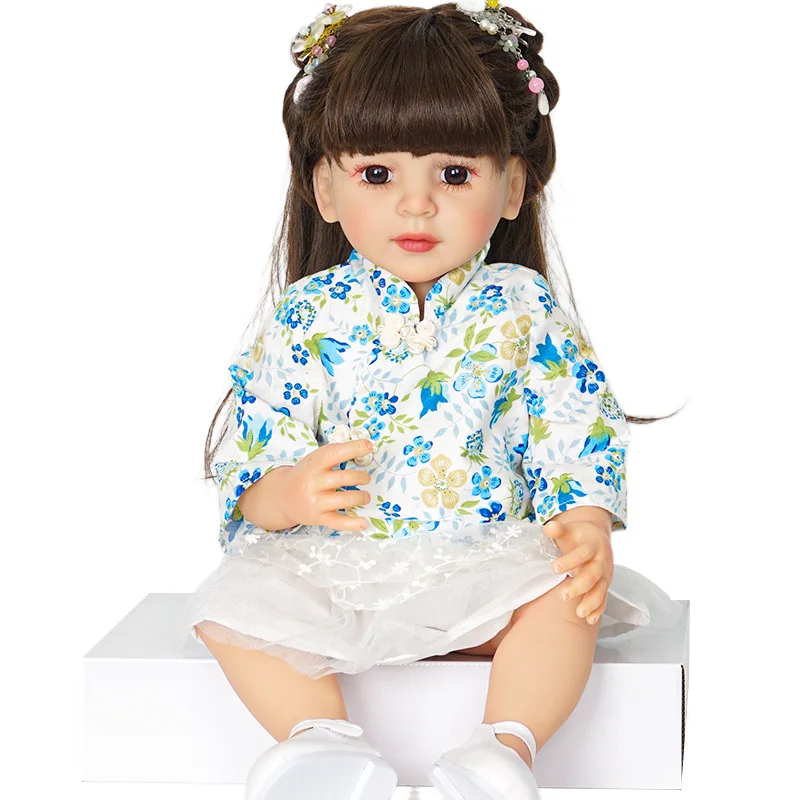 55cm realistic full body silicone reborn toddler doll kids gifts lifelike soft touch newborn baby boy girl doll for children