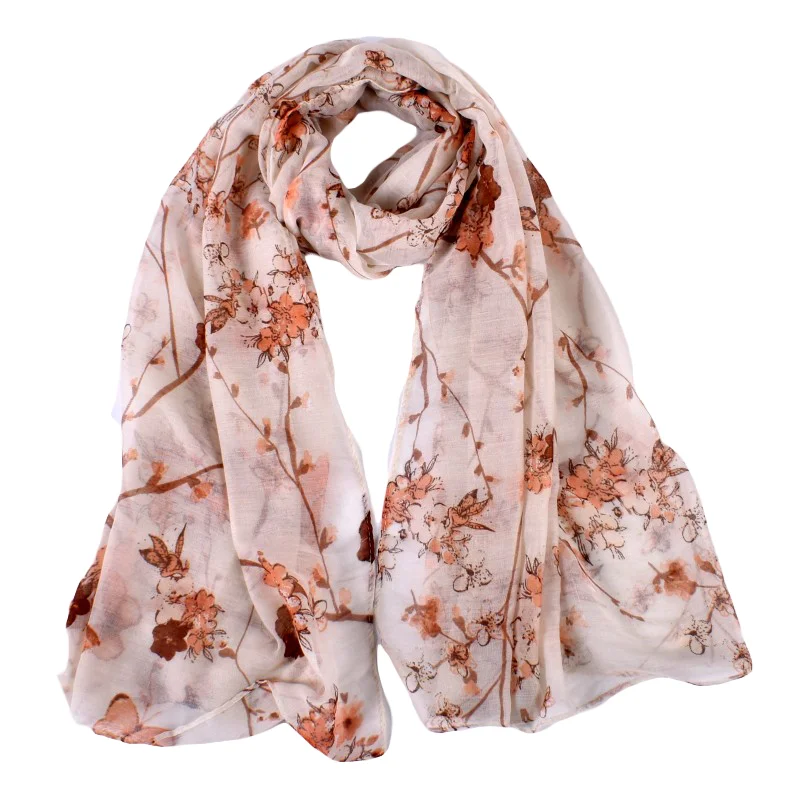 Low MOQ Custom floral printing New fashion scarf wholesale women  viscose Soft and comfortable hijab shawl scarves