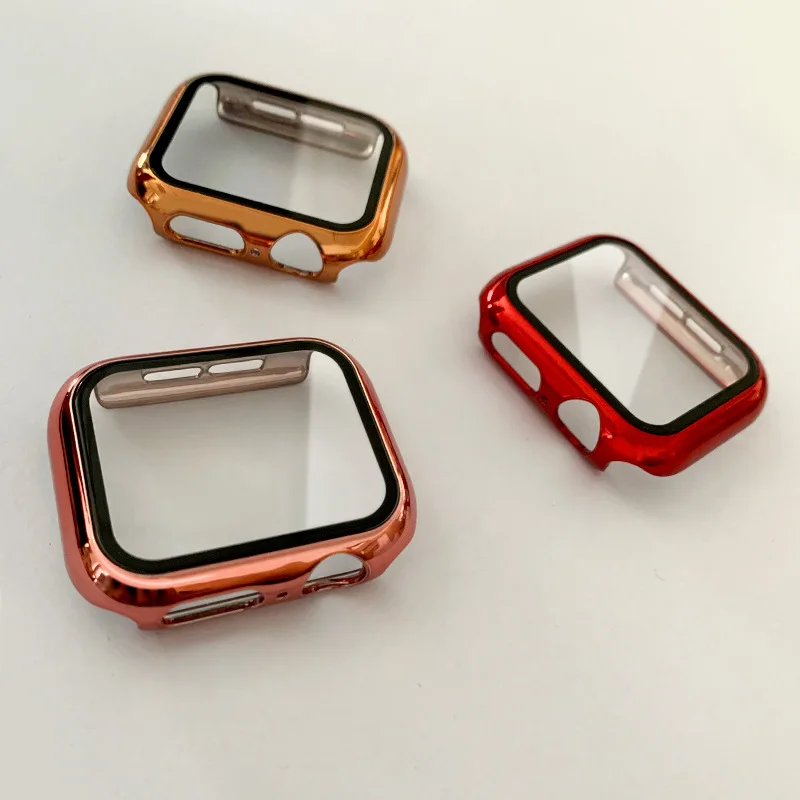 Жесткий чехол с 3D гальваническим покрытием и полной защитой для Apple Watch защитный экрана
