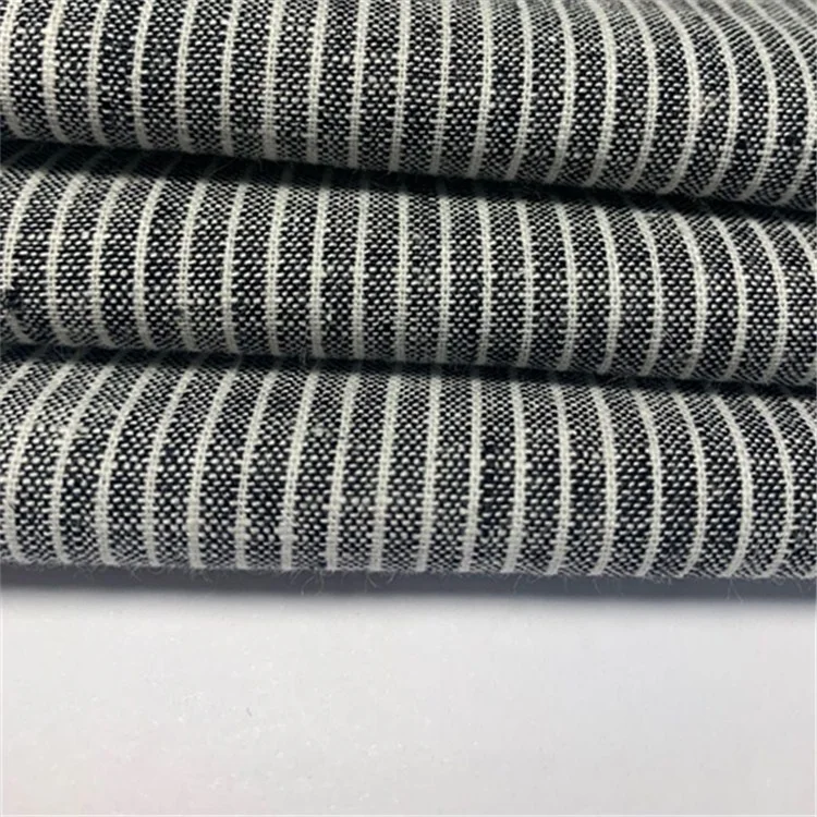 
Linen Cotton Fabric 100% Flax Embroidery Organic Woven YARN DYED Stripe Roll Packing OEKO-TEX STANDARD 100 2000 Meters 120GSM 