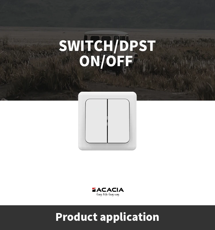 Caravan Accessories 16A 250V 2 Gang 1 Way Electric Switch 65*65mm RV Interior Parts