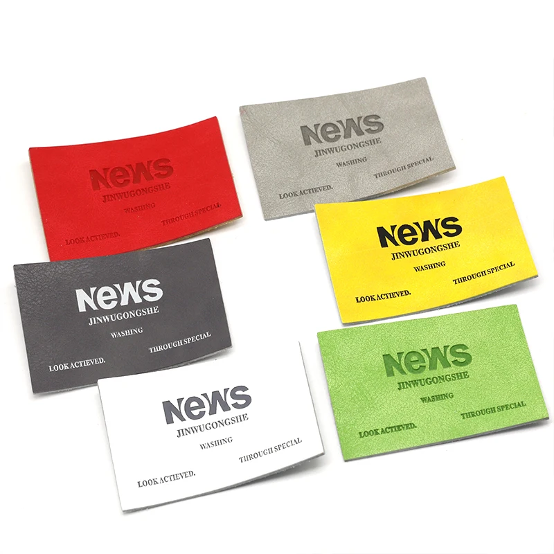 20 Years Custom LOGO Hat PU Patch Soft Debossed Stamp Foldable Leather Label For Clothing Handbags Jeans Garment