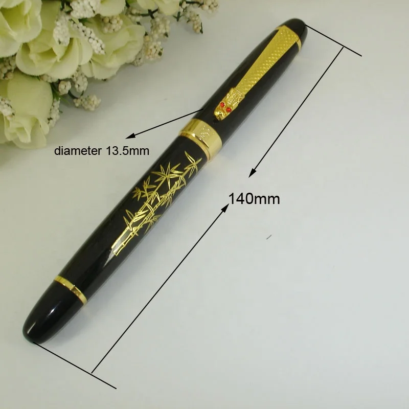ACMECN China Elements Dragon Clip Fountain Pen 46g Metal Heavy Pen 0.5mm Nib Black MB style Calligraphy Pen