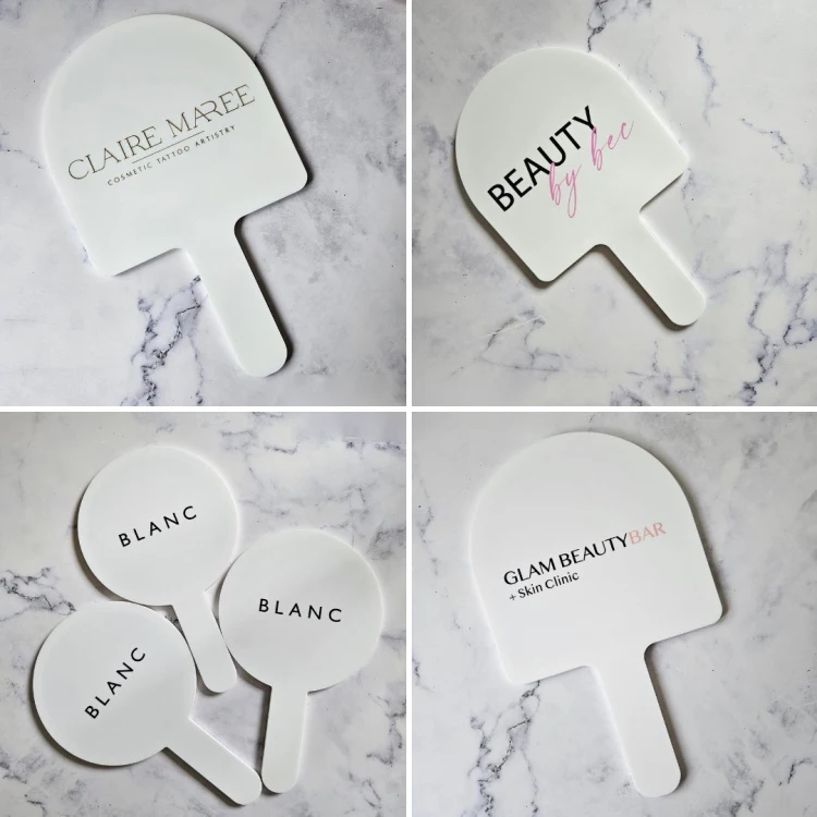Handheld Mirror Social Media Prop Custom Eyelash Technician Prop Lash Room Decor Aesthetic Signage Bridesmaid PMMA Hand Mirror