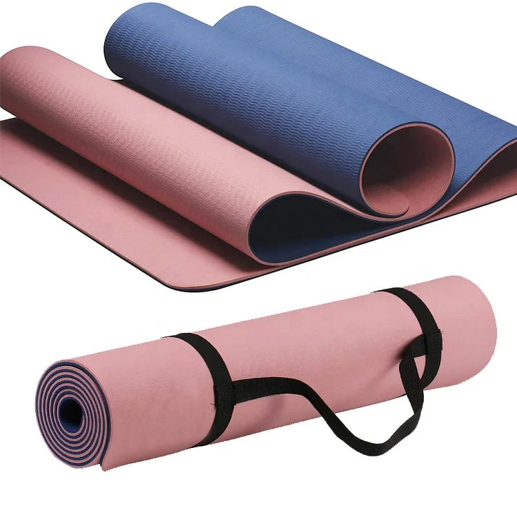 Popular High Quality 72'*24'*1/4 inch Big for Fitness Pilates Beige White Light Pink Double Color TPE Yoga mat