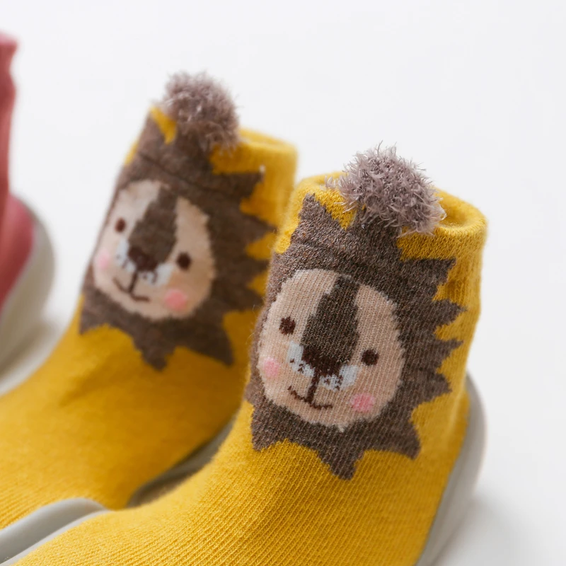 Симпатичные животные мягкие Нескользящие Детские резиновые подошвы махровые хлопковые носки