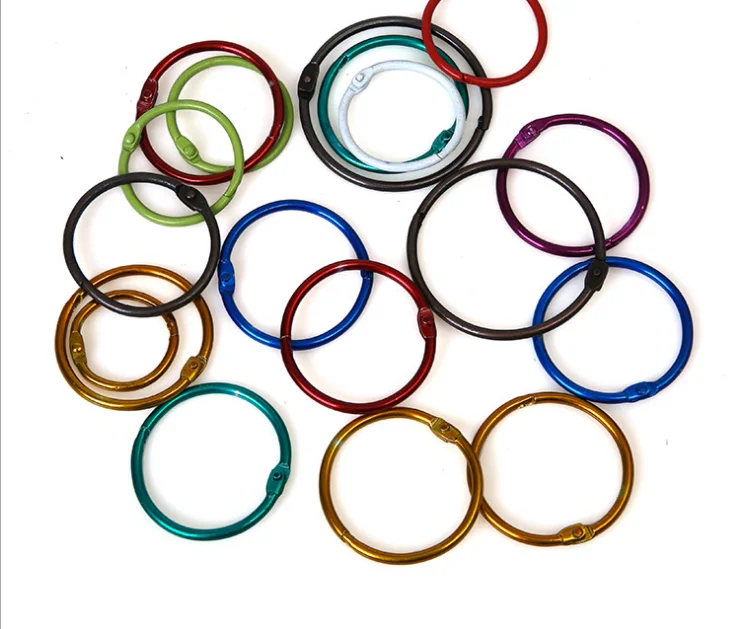 
Make metal electrophoretic colored paper cardboard binding steel nail connecting ring loose-leaf random book ring 