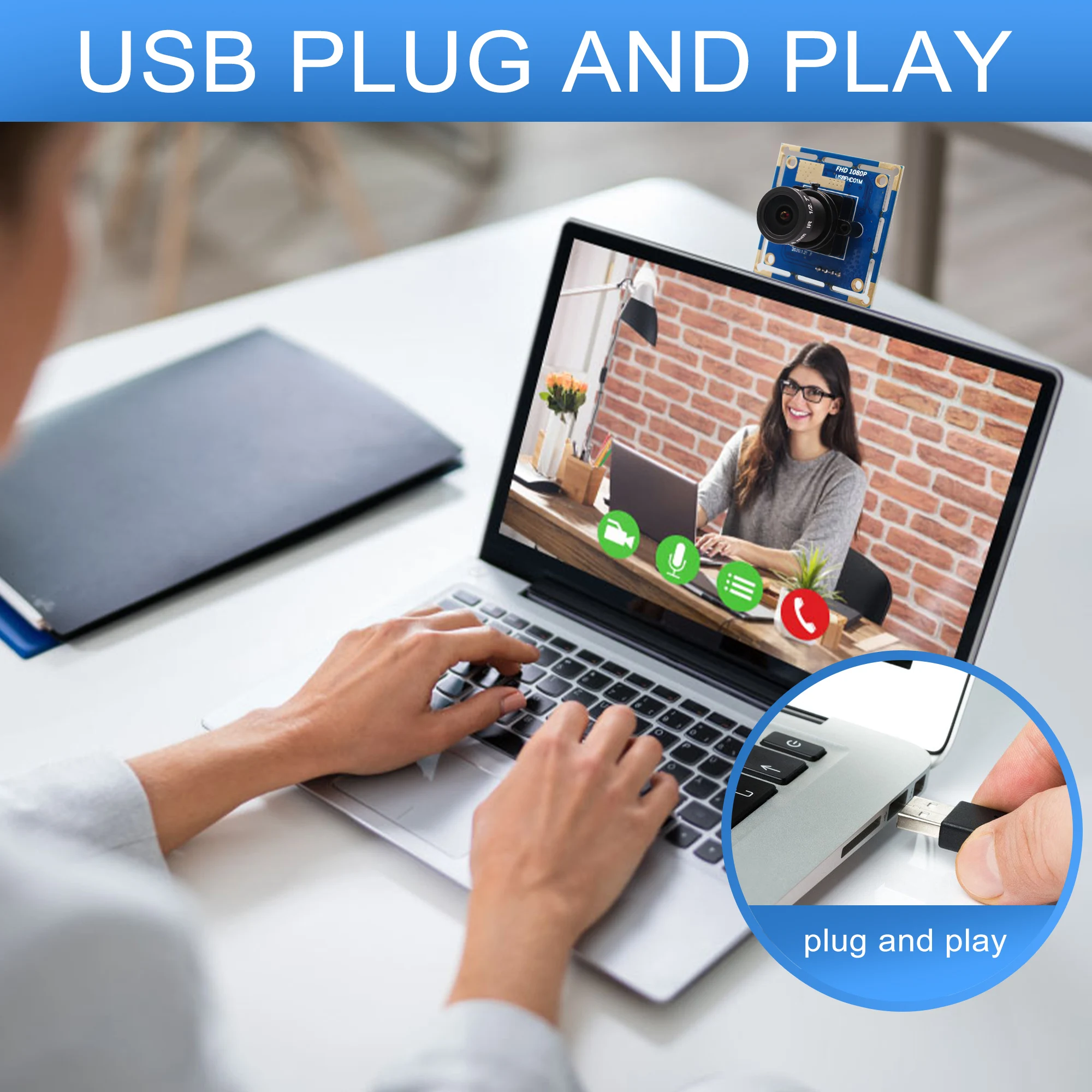 ELP 1080P USB Webcam High Speed PC Camera Mini UVC USB2.0 Video Webcam Board Industrial Lightburn Camera for Laptop Jetson Nano