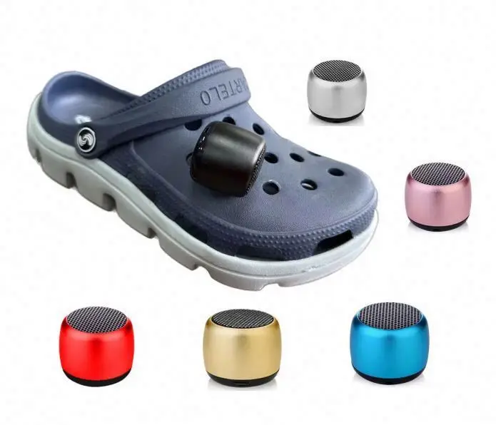 hot selling high quality Mini bluetooth speaker with back button for shoes charms