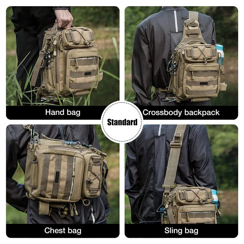 Уличный рюкзак через плечо, сумка-слинг для рыболовных снастей