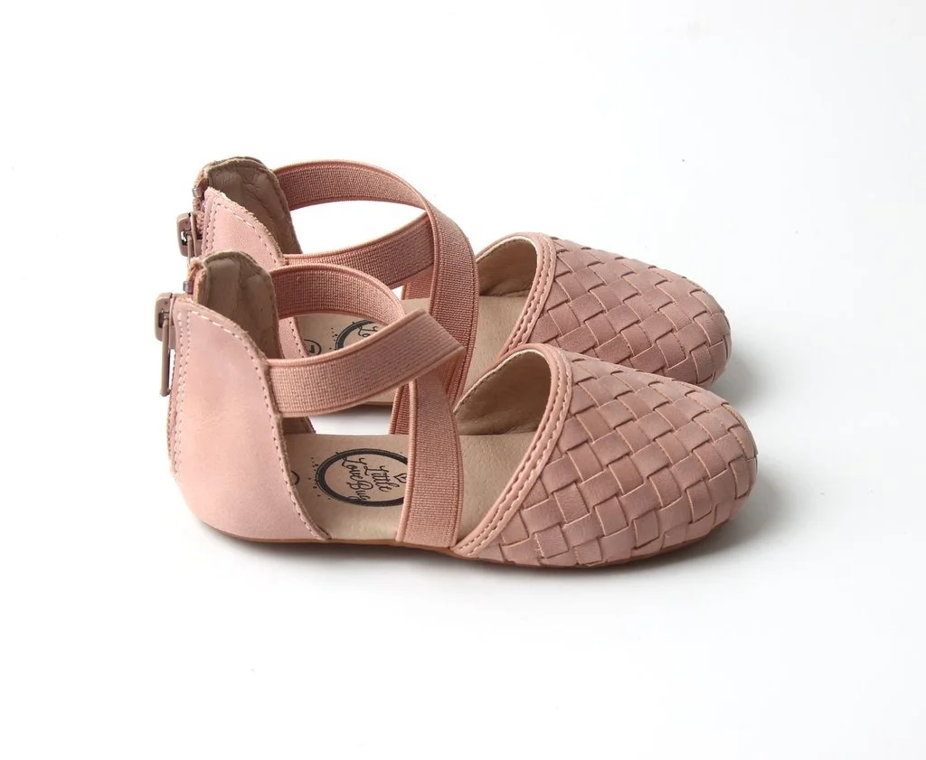 Trendy Spring Summer Kids Sandals Genuine Waxed Leather Woven Sandals For Toddler Girls