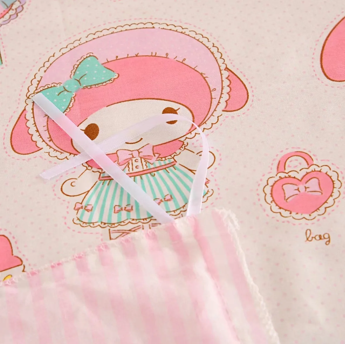 Hot Sale Amazon 100% Cotton Bedding Duvet Cover Set Customized Comforter Bed Sheet Set MY MELODY Cartoon Bedding Set Cotton