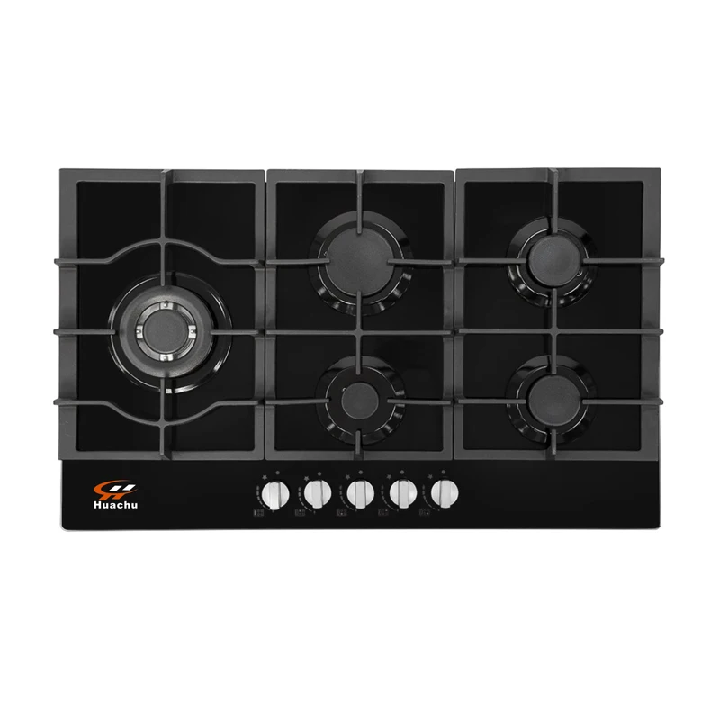 Good Price Home Kitchen Gas Stove Temperature Glass Cooktops 5 Burner Built In Gas Hob