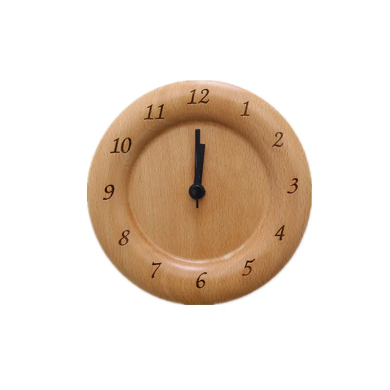 Wood Clock Living Room Bracket Retro Wall Clock Home Decoration