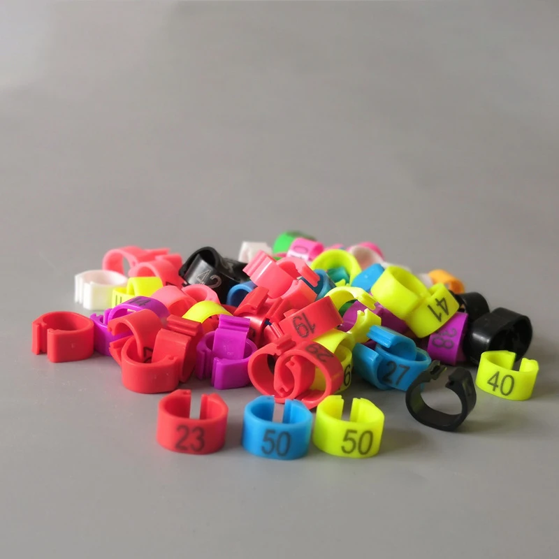 Cheaper price Pigeon Leg Plastic Foot Clip Rings Band for Birds Chickens Tags Mixed Color pigeon foot ring