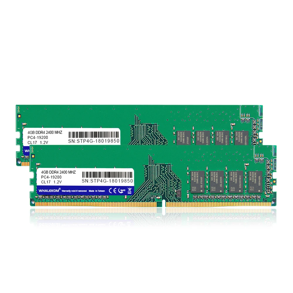  Гарантия WHALEKOM 3 года производства ОЗУ 288Pin 1 2 в CL17 2400 МГц DDR4 4 ГБ для настольного