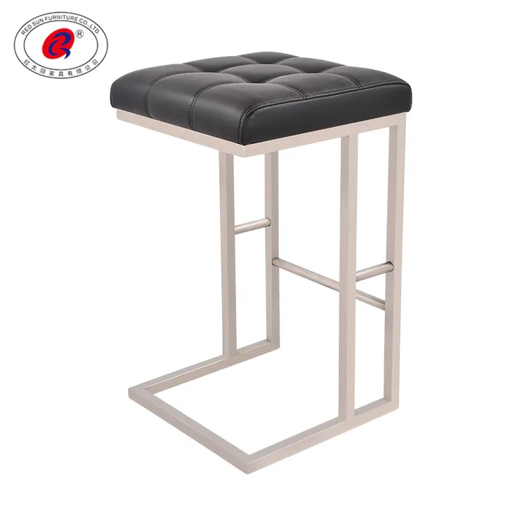 RED SUN 26 inches Two Bar Stool Counter Height Bar Stools with Footrest rectangular Backless Kitchen Dining Cafe Chair