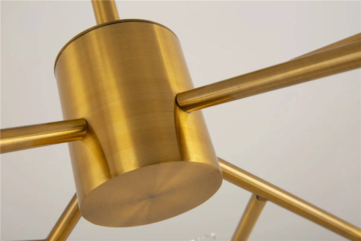 
Nordic Pendant Light Gold Bronze Simple Dining Room Crystal Chandelier 