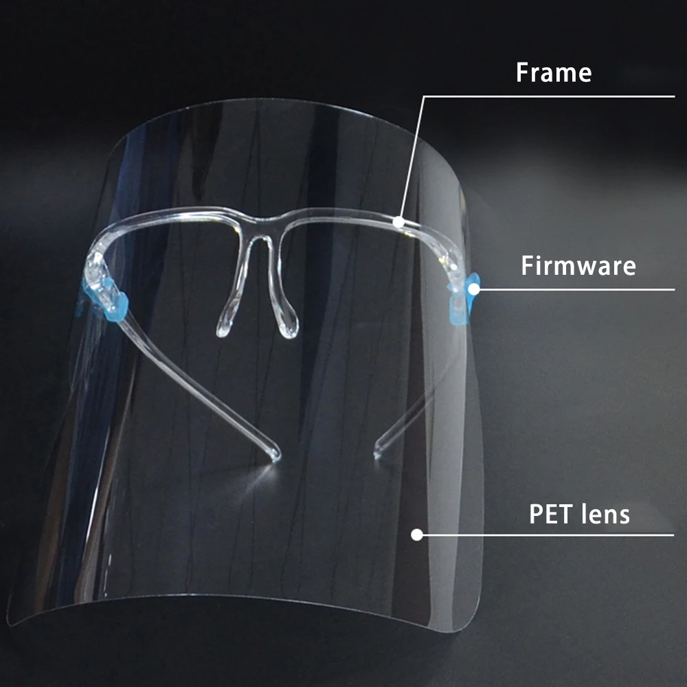 Reusable Protective Equipment Dentist Transparent Plastic Nask to Prevent Splash Protect Shield Glasses