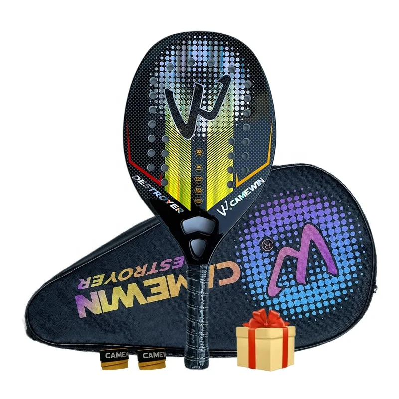 OEM Hight Quality 3k Beach Tennis Racket Carbon Frame Soft Face EVA With Protective Bag Cover
