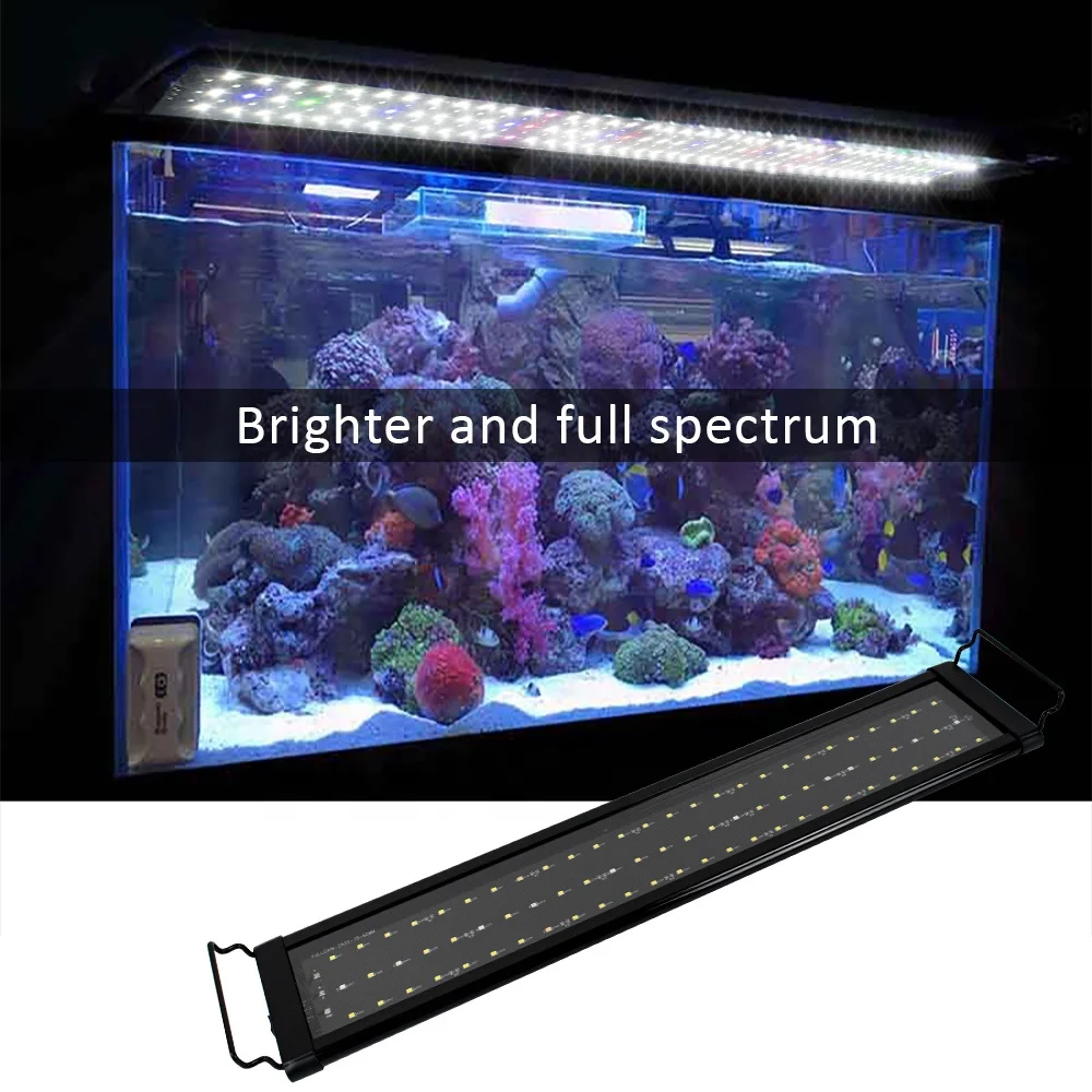  24 вт 120 см led freash водные растения растущий свет для аквариума коралл освещение светодиодное морских коралловых